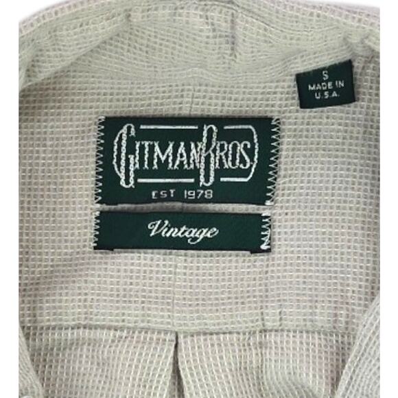 Gitman Brothers Vintage | Beige Waffle Texture Button Down Shirt | Size Small - Picture 2 of 4